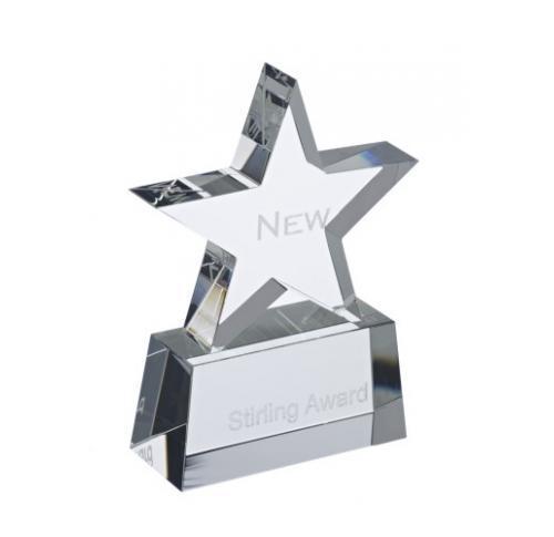 Branded Crystal Trophies Star Shaped Silk Lined Gift Box